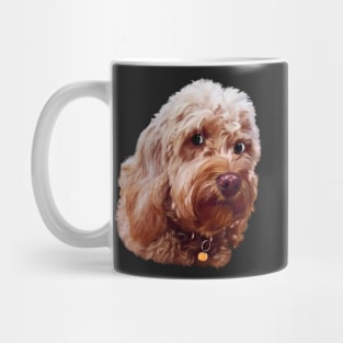 Cute Cavapoo Cavoodle puppy dog side eye Face  - cavalier king charles spaniel poodle, puppy love Mug